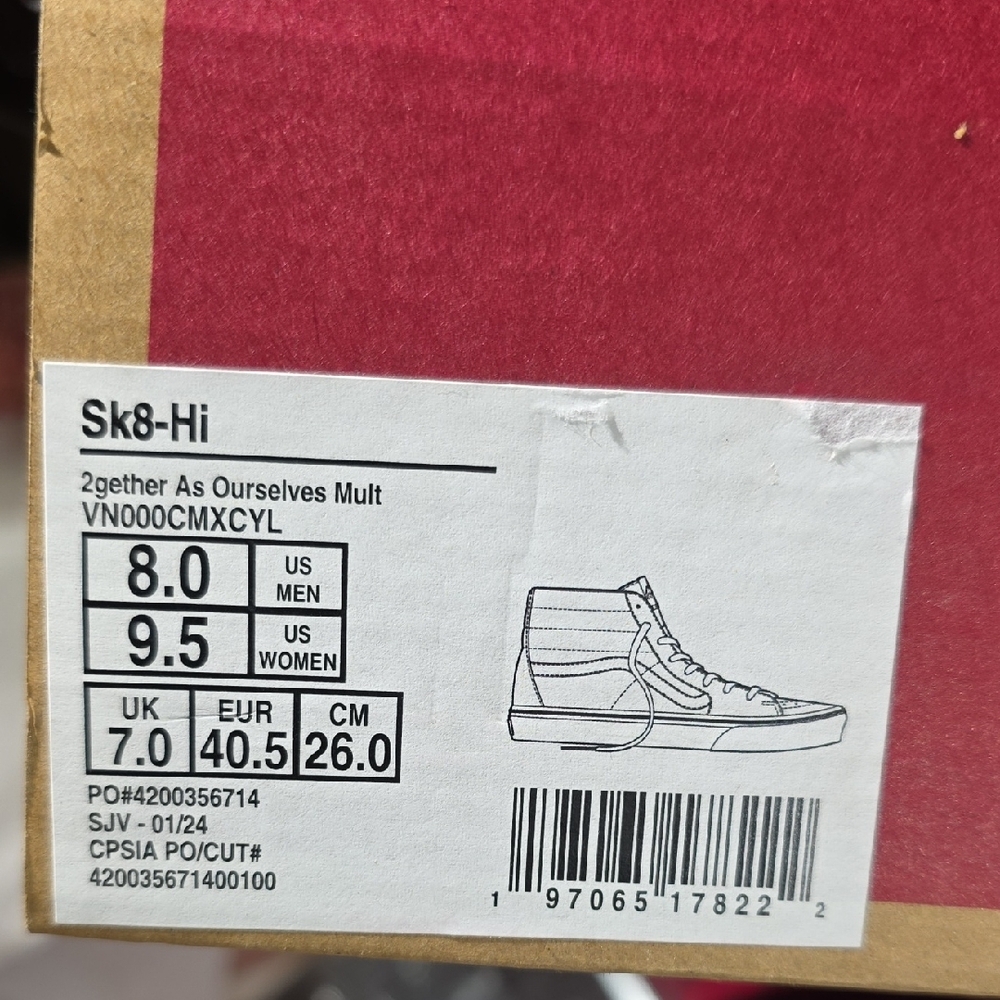 Vans Sk8-Hi “2gether As Ourselves” Multicolor Men’s 8 / Women’s 9.5 - Picture 2 of 6